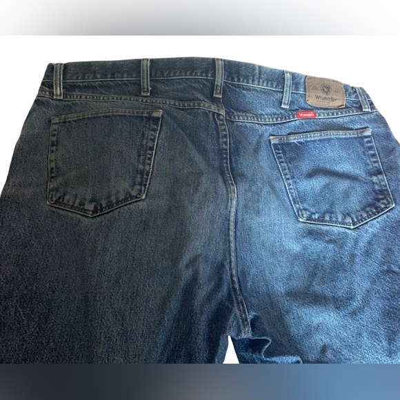 WRANGLER Men’s Destroyed Distressed Denim Blue Jeans Pants 44” x 30” - Picture 14 of 14